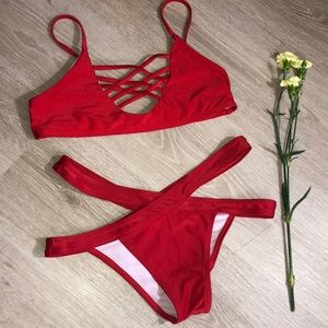 Red Zaful Bikini